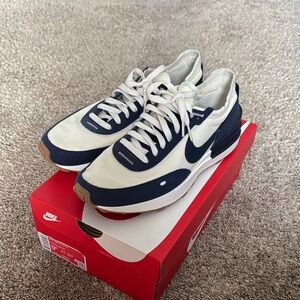 Brand new nike waffle navy and cream waffle 1s in men’s 9.5